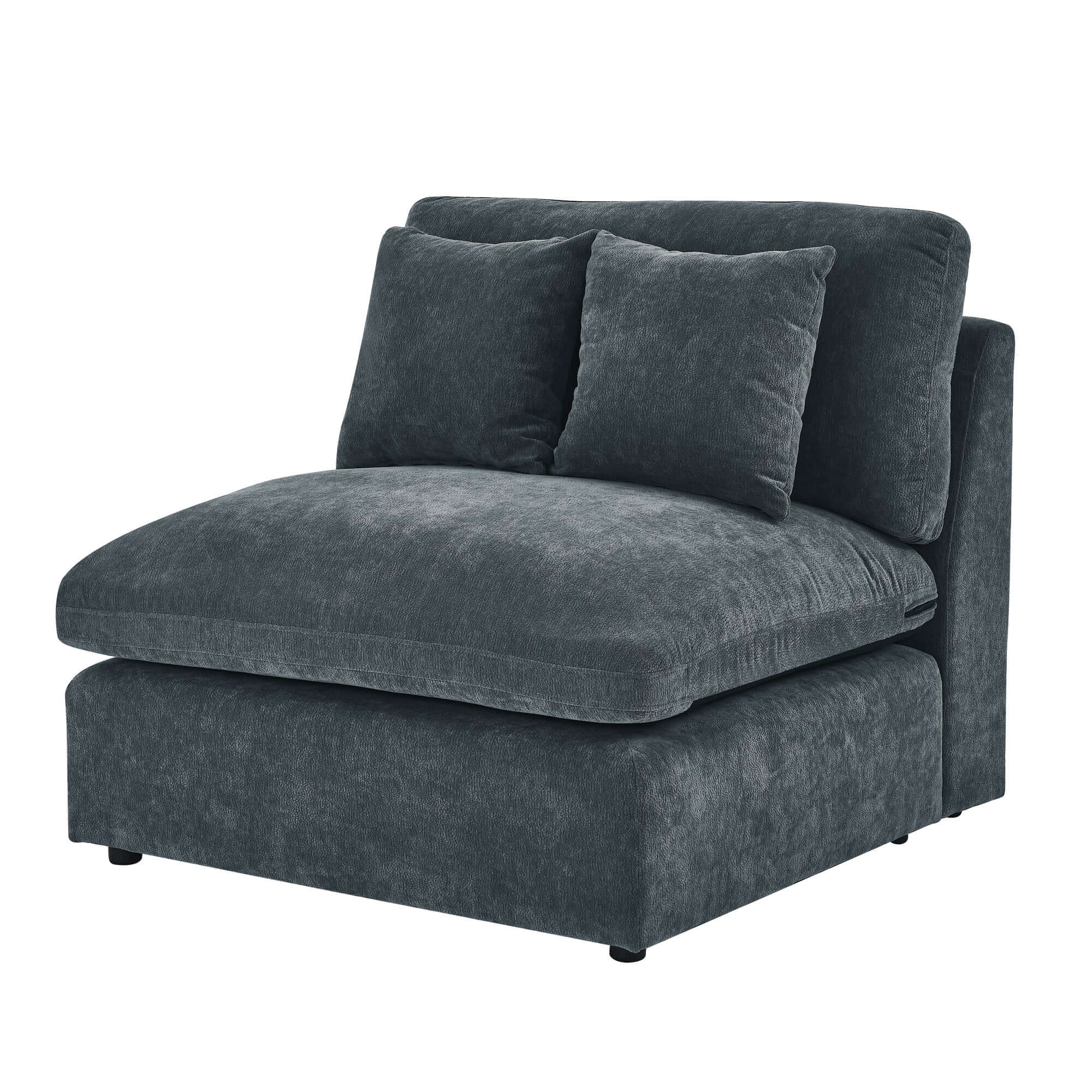 Sofa L Shape, Corner Sectional Couch with Ottoman, Gray