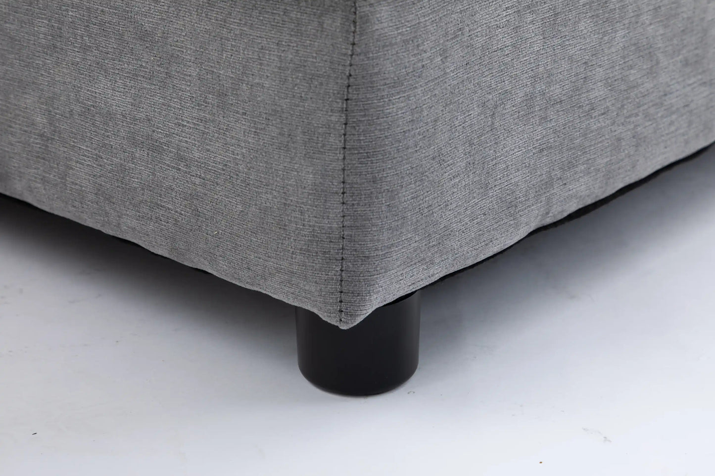 Louie Sofa L Shape, Modular Couch with Ottoman - Gray