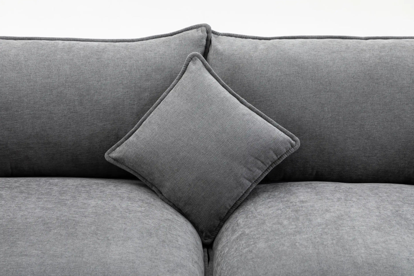 Louie Sofa L Shape, Modular Couch with Ottoman - Gray