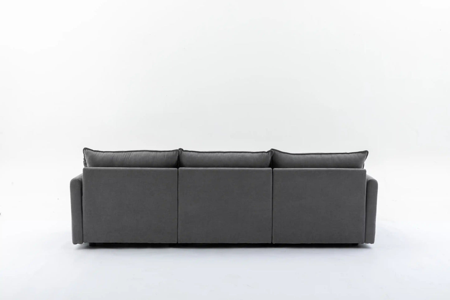 Louie Sofa L Shape, Modular Couch with Ottoman - Gray