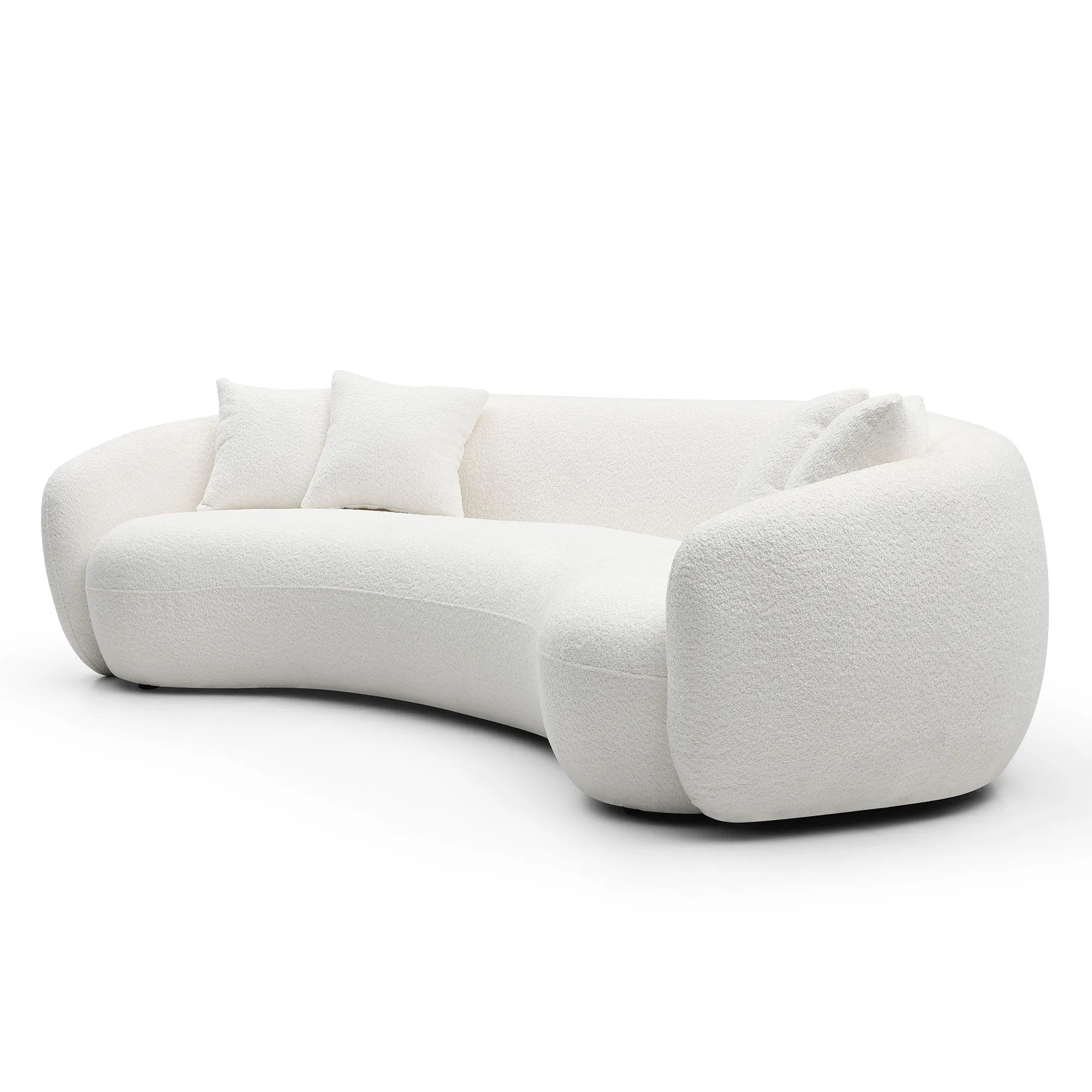 Modern Curved Sofa, Large Comfy Couch, White