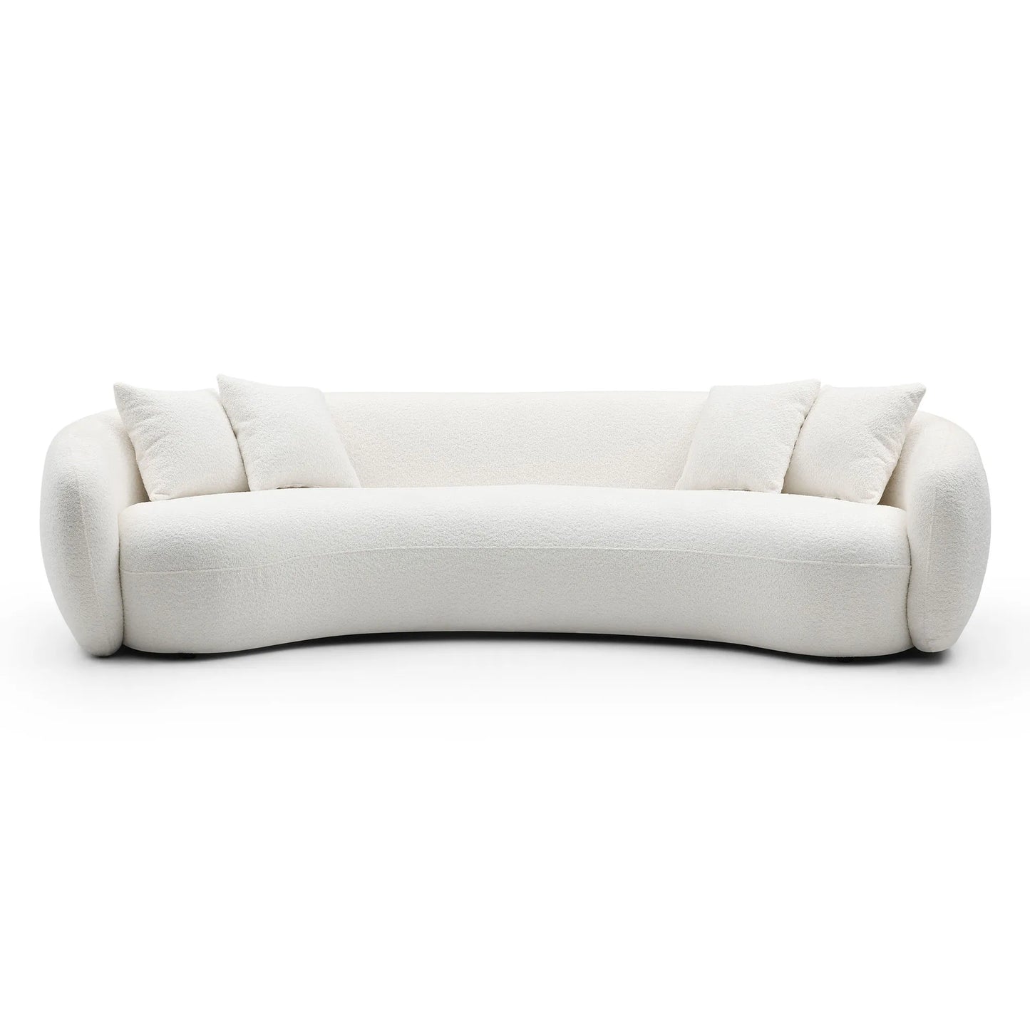 Modern Curved Sofa, Large Comfy Couch, White