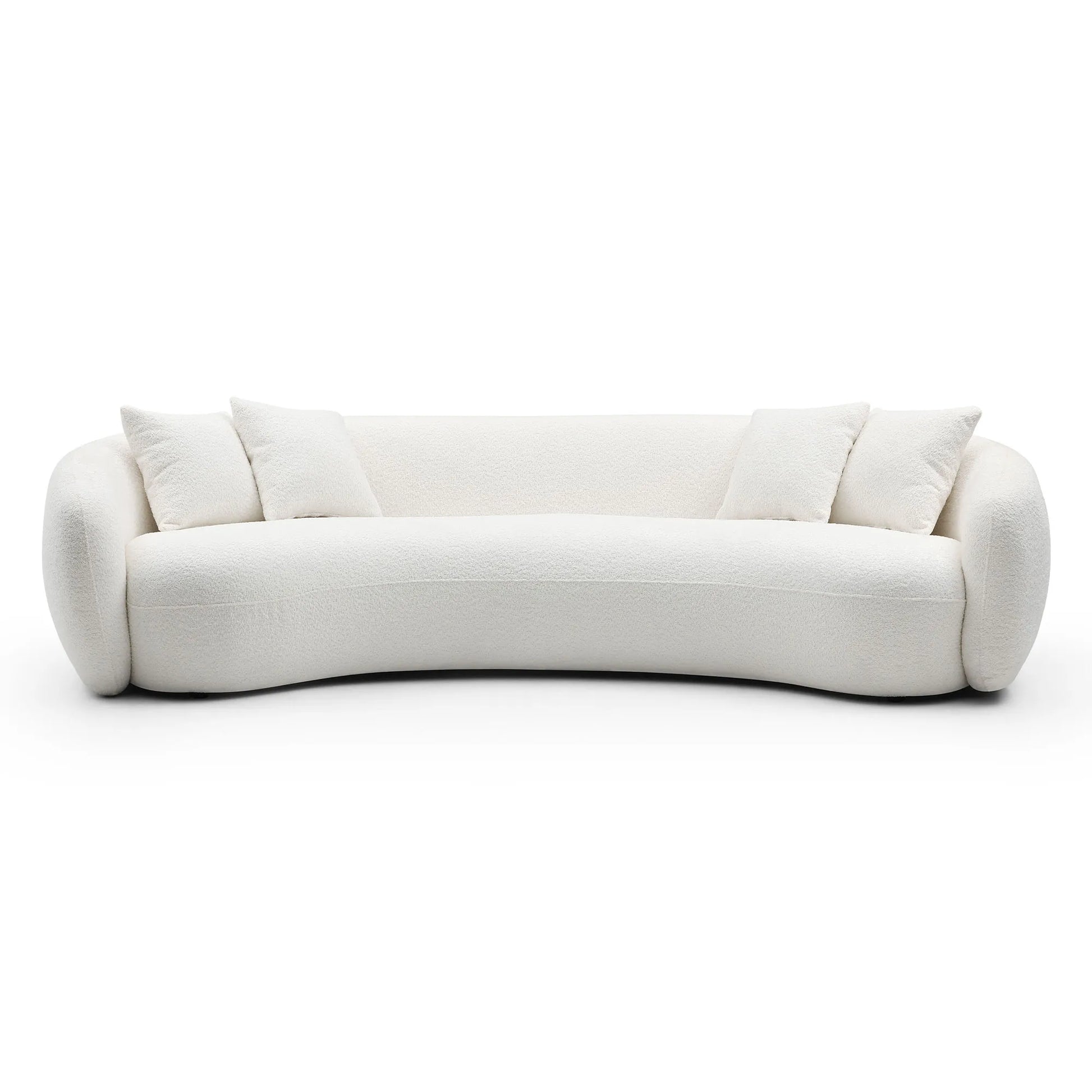 Modern Curved Sofa, Large Comfy Couch, White