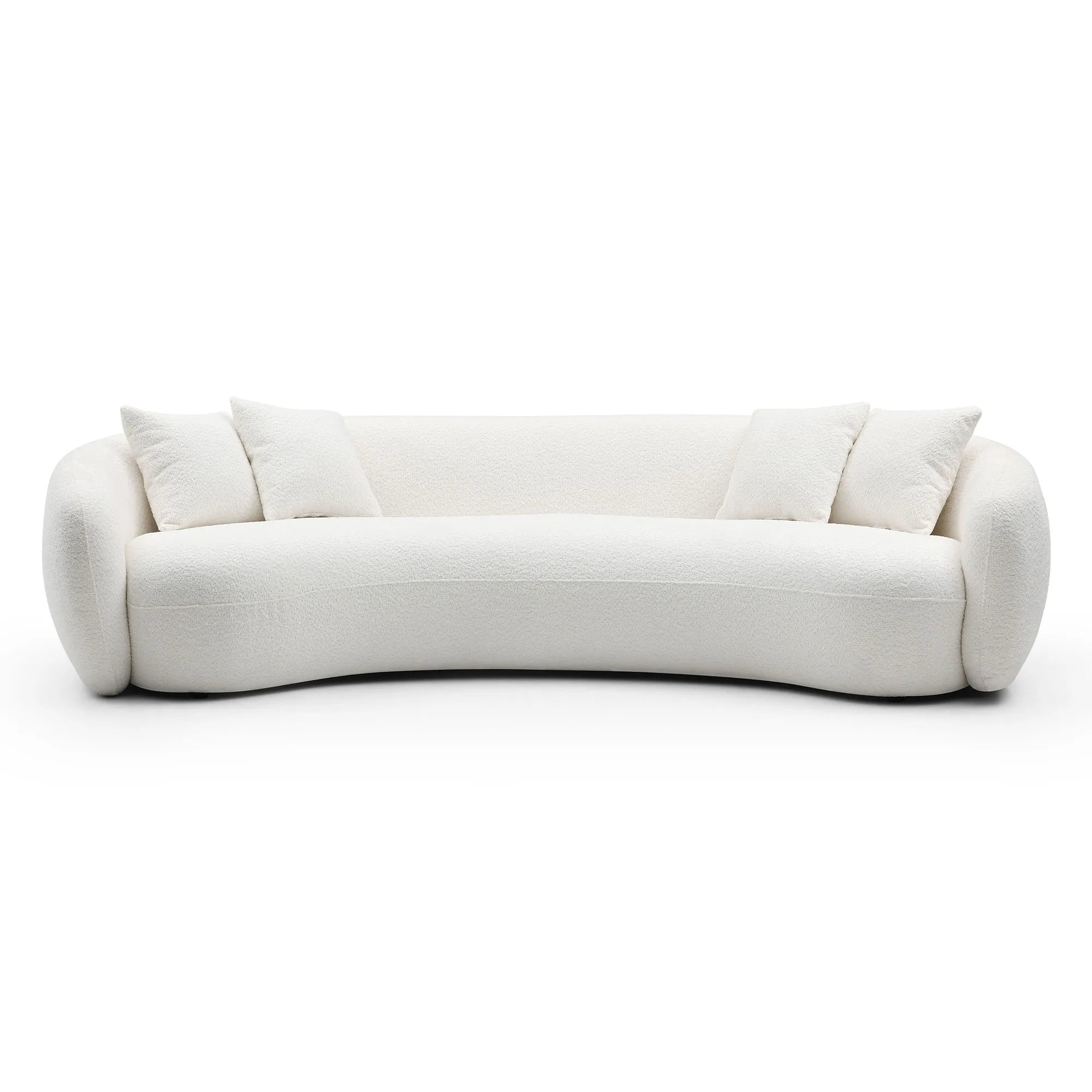 Modern Curved Sofa, Large Comfy Couch, White