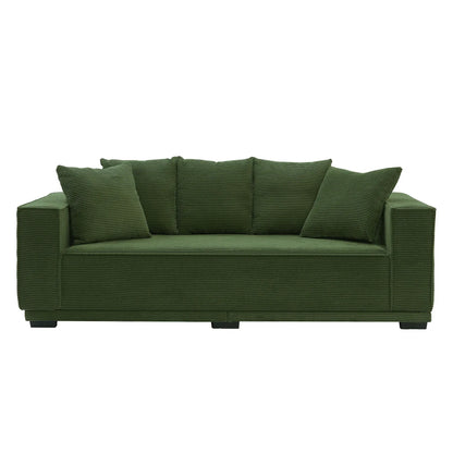 Louie Modern Corduroy Sofa, 3-Seater Couch for Living Room, Bedroom, Apartment in Green