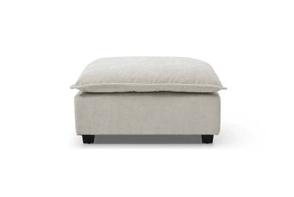 Plush Modular Sectional Sofa, L-Shaped Couch with Ottoman, Beige