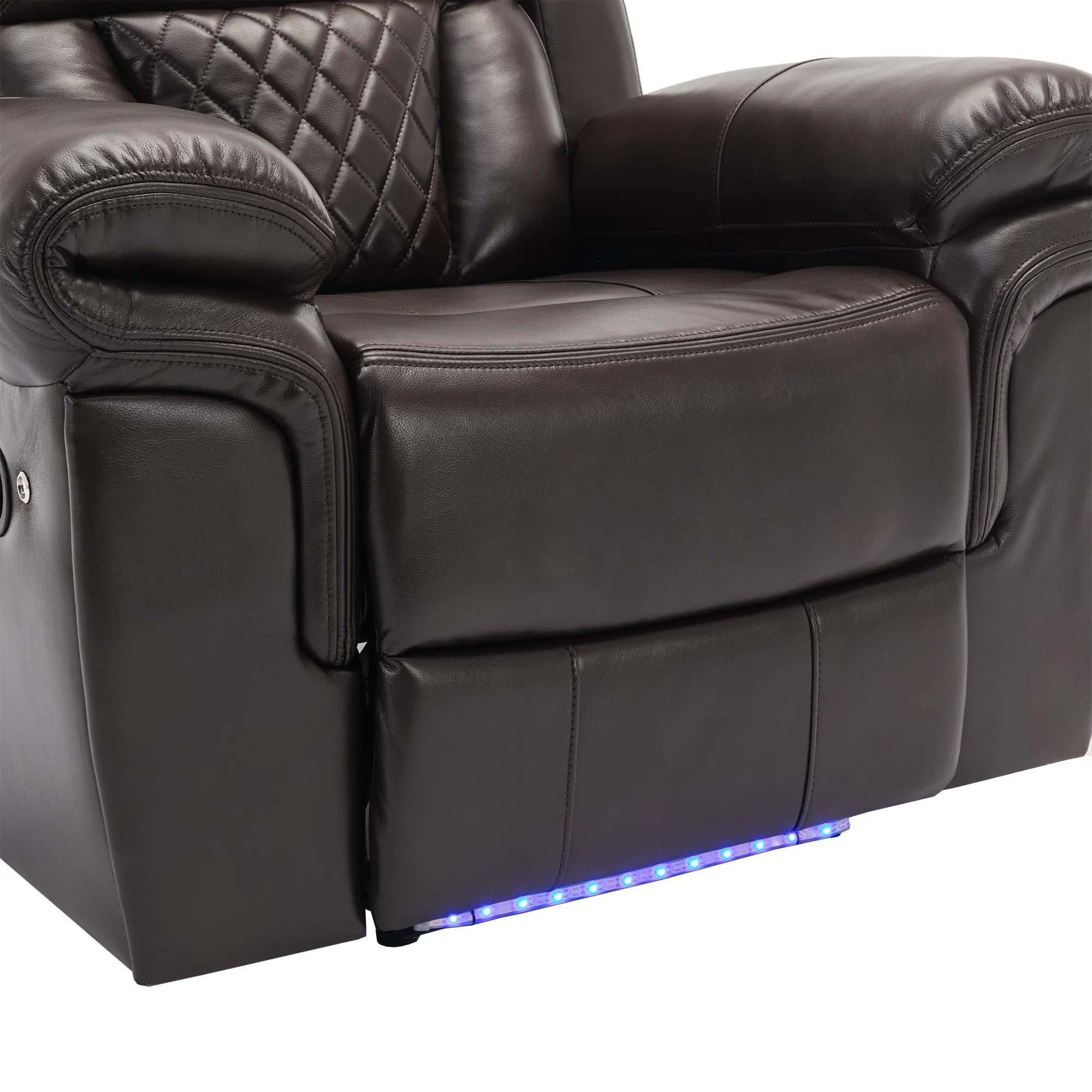 Louie Luxury Recliner Sofa Set, Home Theater Seating with LED Lights