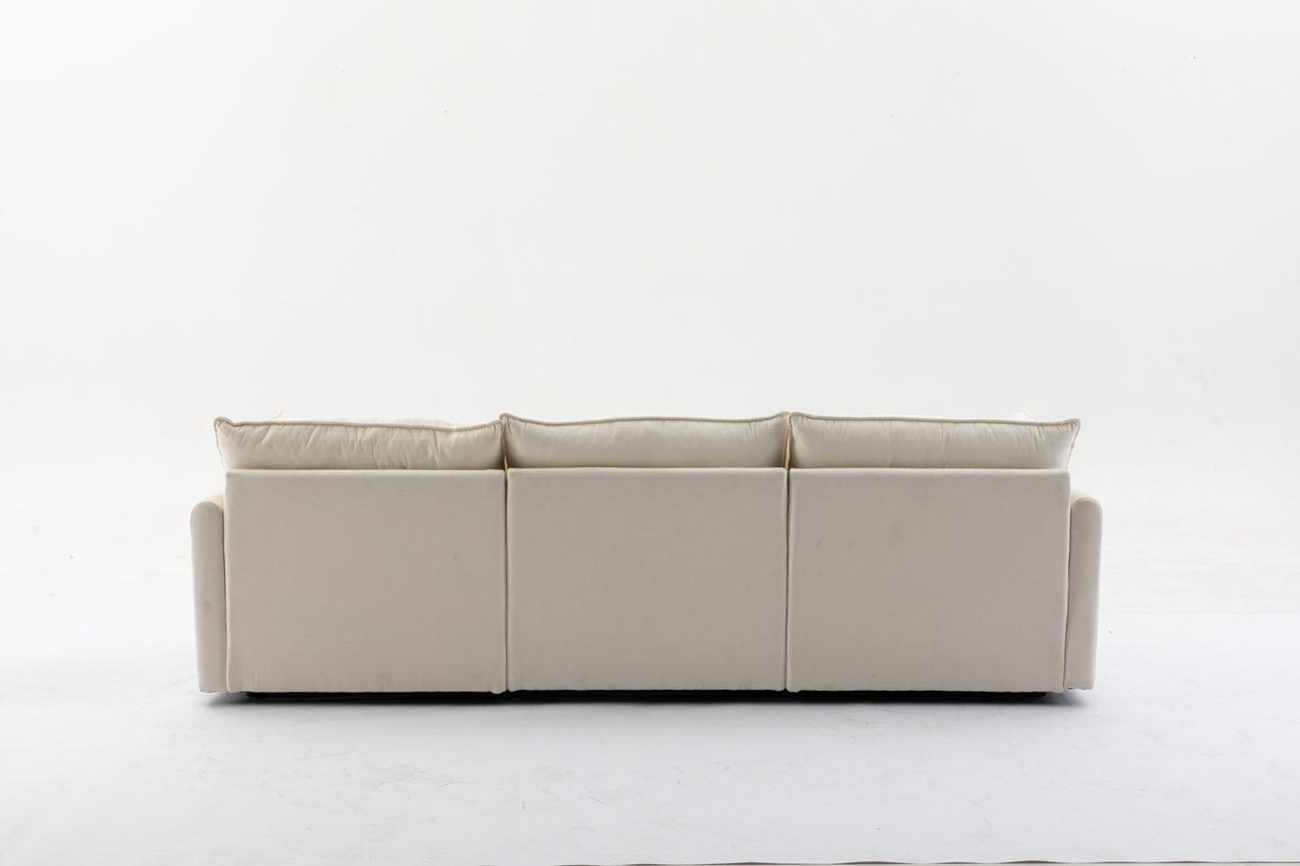 Louie Sofa L Shape, Modular Couch with Ottoman - Beige