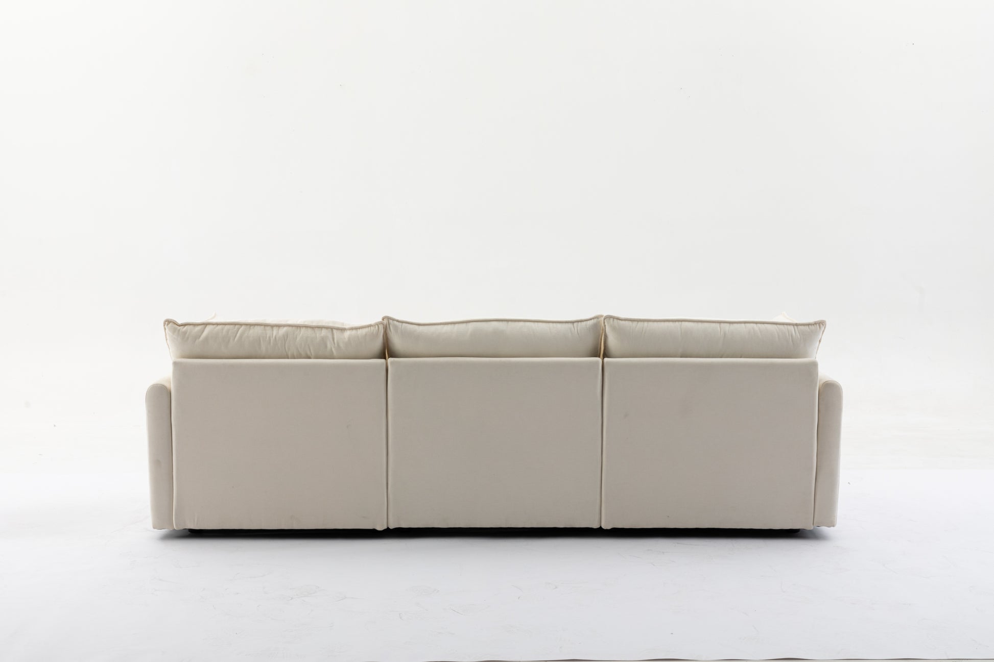 Louie Sofa L Shape, Modular Couch with Ottoman - Beige