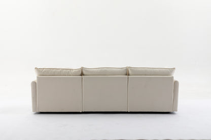 Louie Sofa L Shape, Modular Couch with Ottoman - Beige