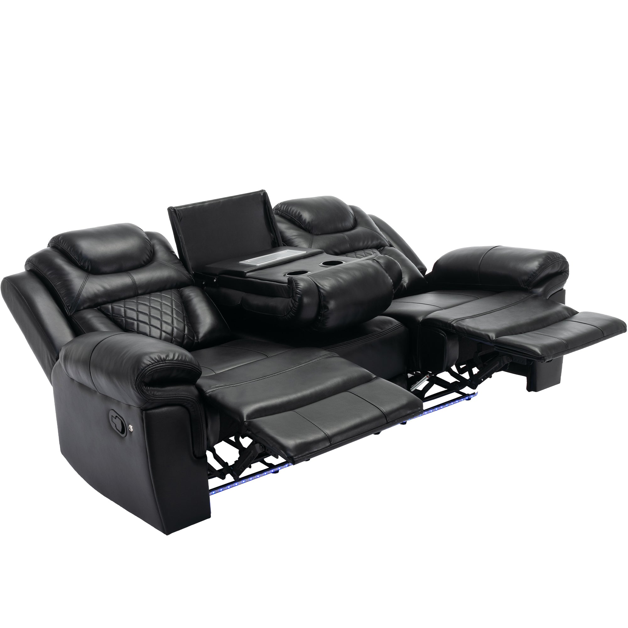 Louie Luxury Recliner Sofa Set, Home Theater Seating with LED Lights