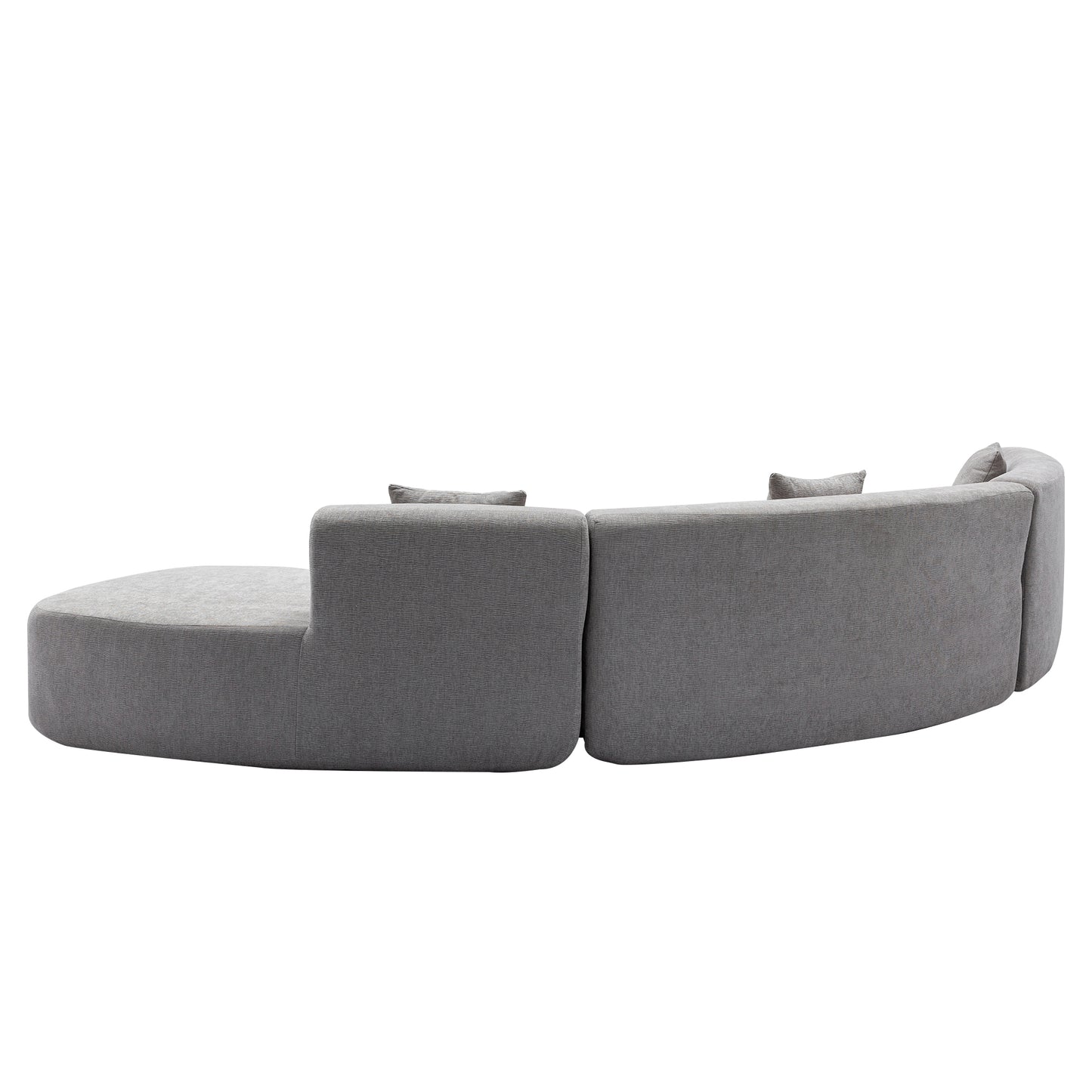 Curved Sofa, Modern Large Sectional Couch - Gray