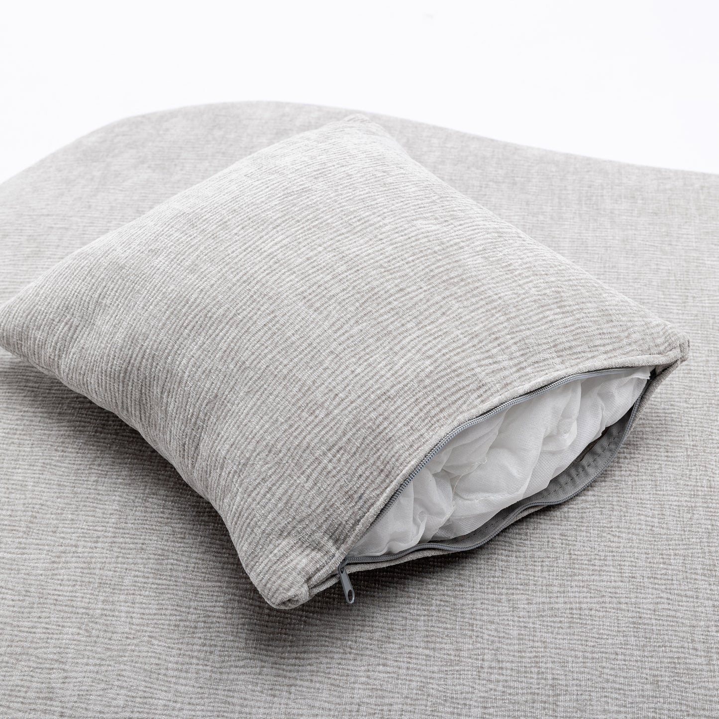 Curved Sofa, Modern Large Sectional Couch - Gray