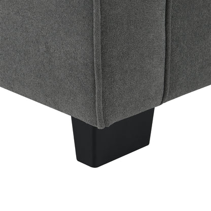 Corner Sectional Sofa, L-Shaped Comfy Couch, Gray