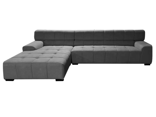 Large Sectional Couch, Sofa with Chaise Lounge - Gray