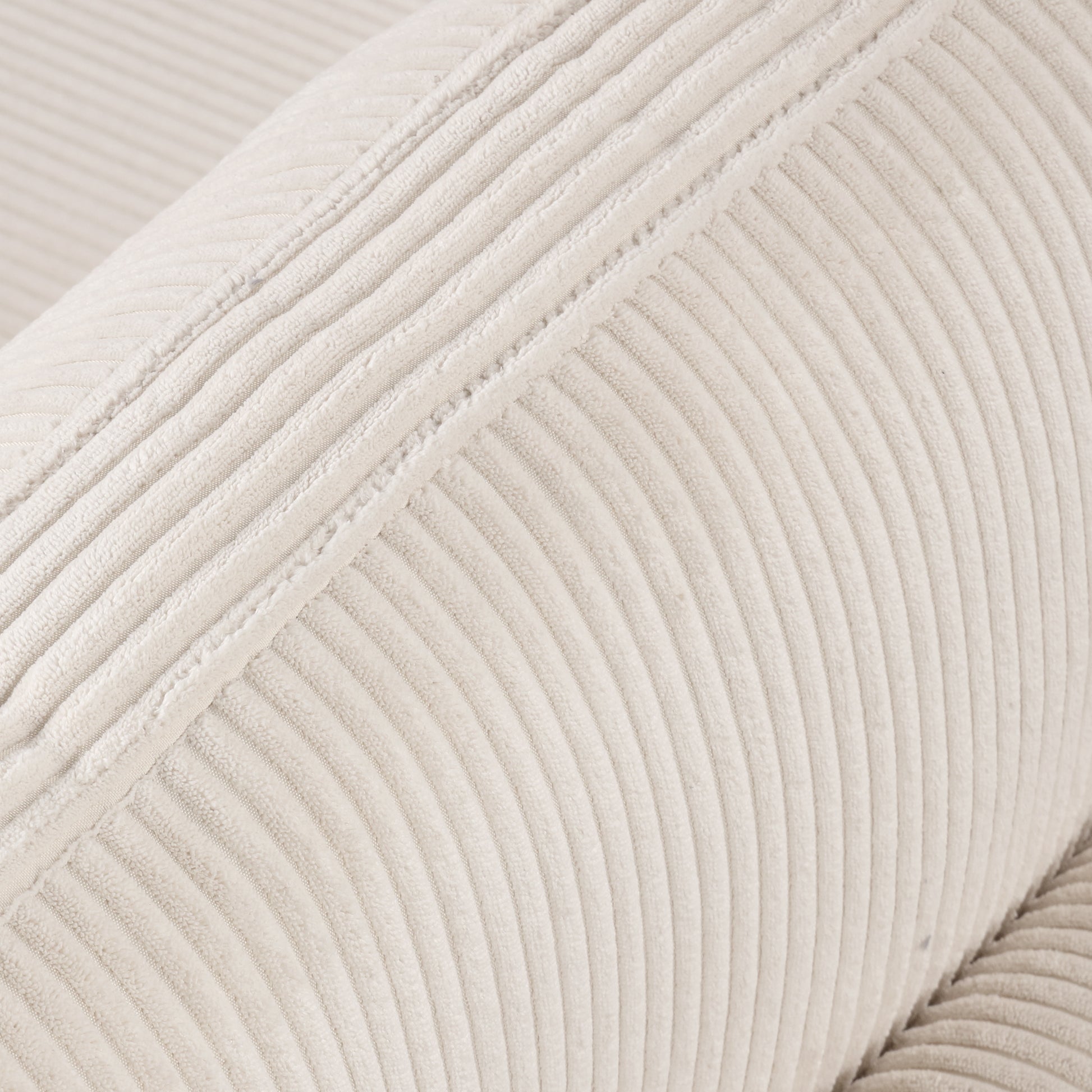 Louie Modular Sectional Sofa, Corduroy Couch with Ottoman - Beige