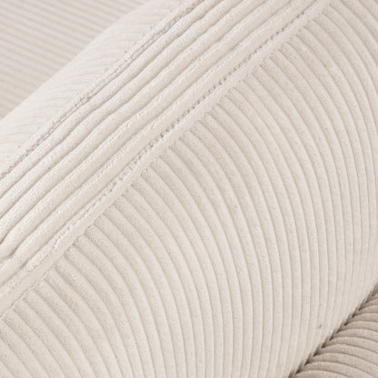 Louie Modular Sectional Sofa, Corduroy Couch with Ottoman - Beige