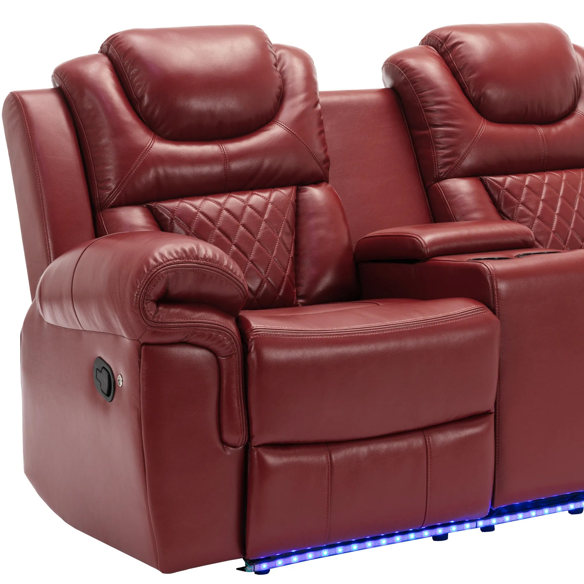 Louie Luxury Recliner Sofa Set, Home Theater Seating with LED Lights