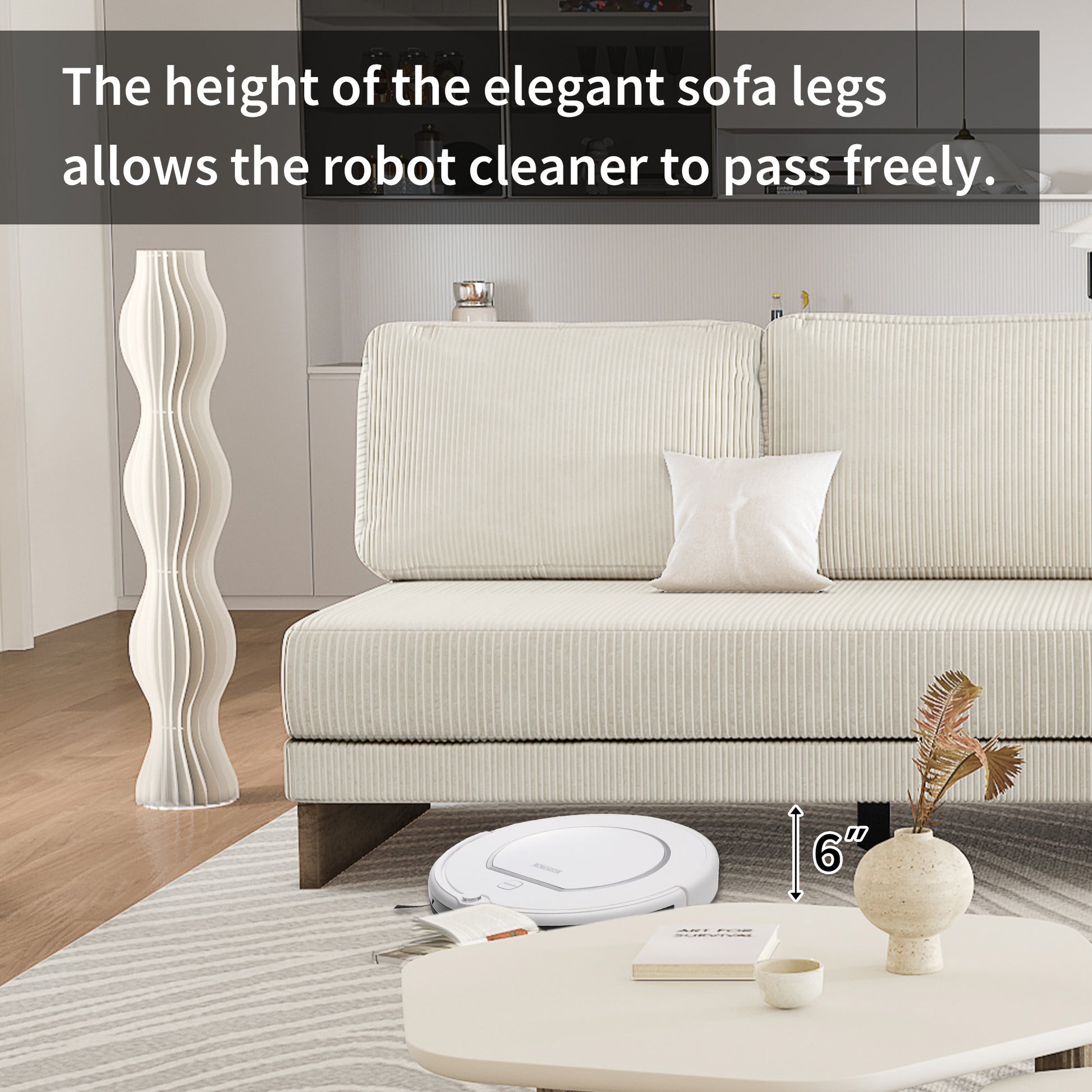 Corduroy Couch, Modern L Shaped Sectional Sofa with Reversible Chaise, Beige