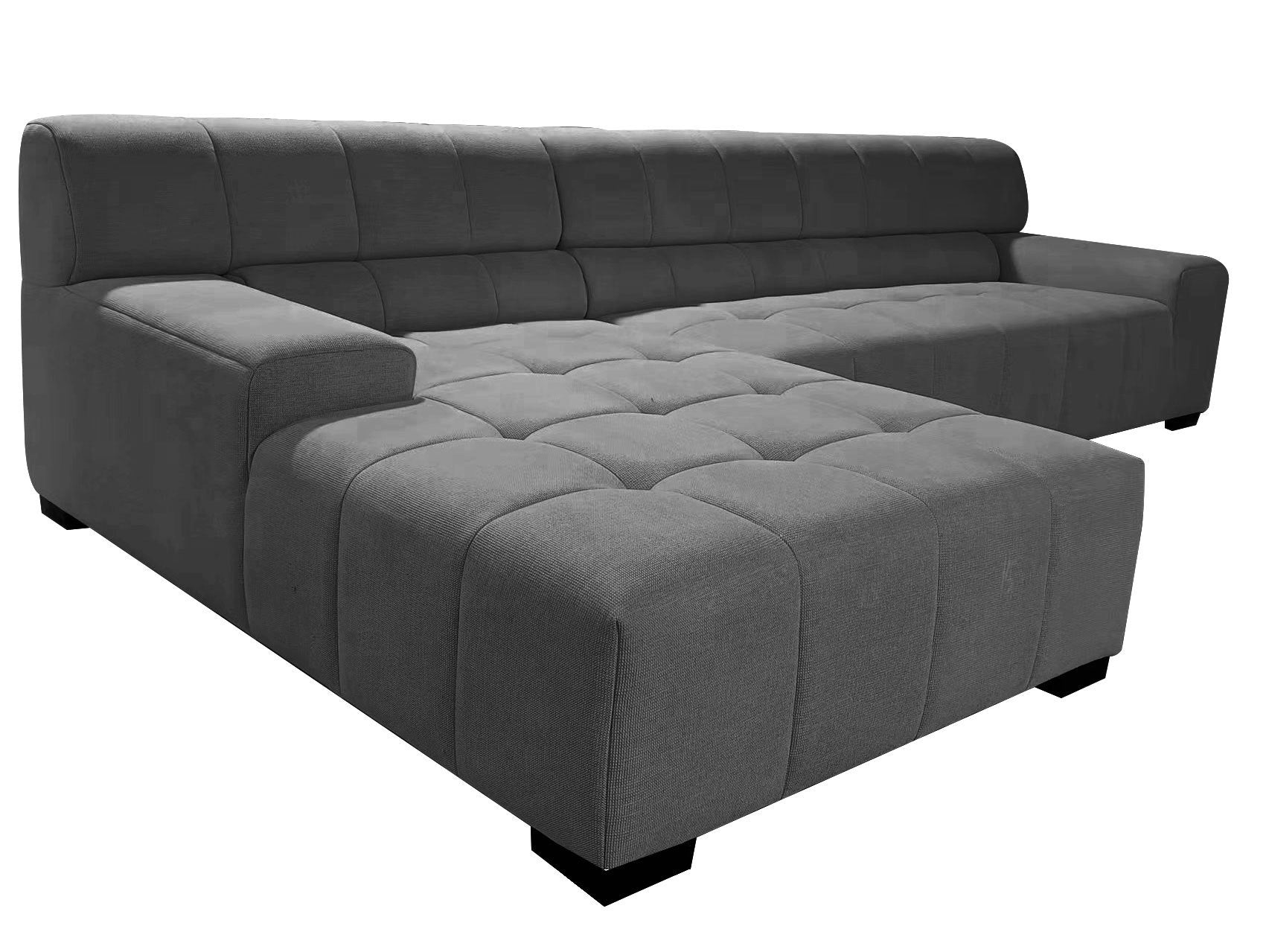 Large Sectional Couch, Sofa with Chaise Lounge - Gray