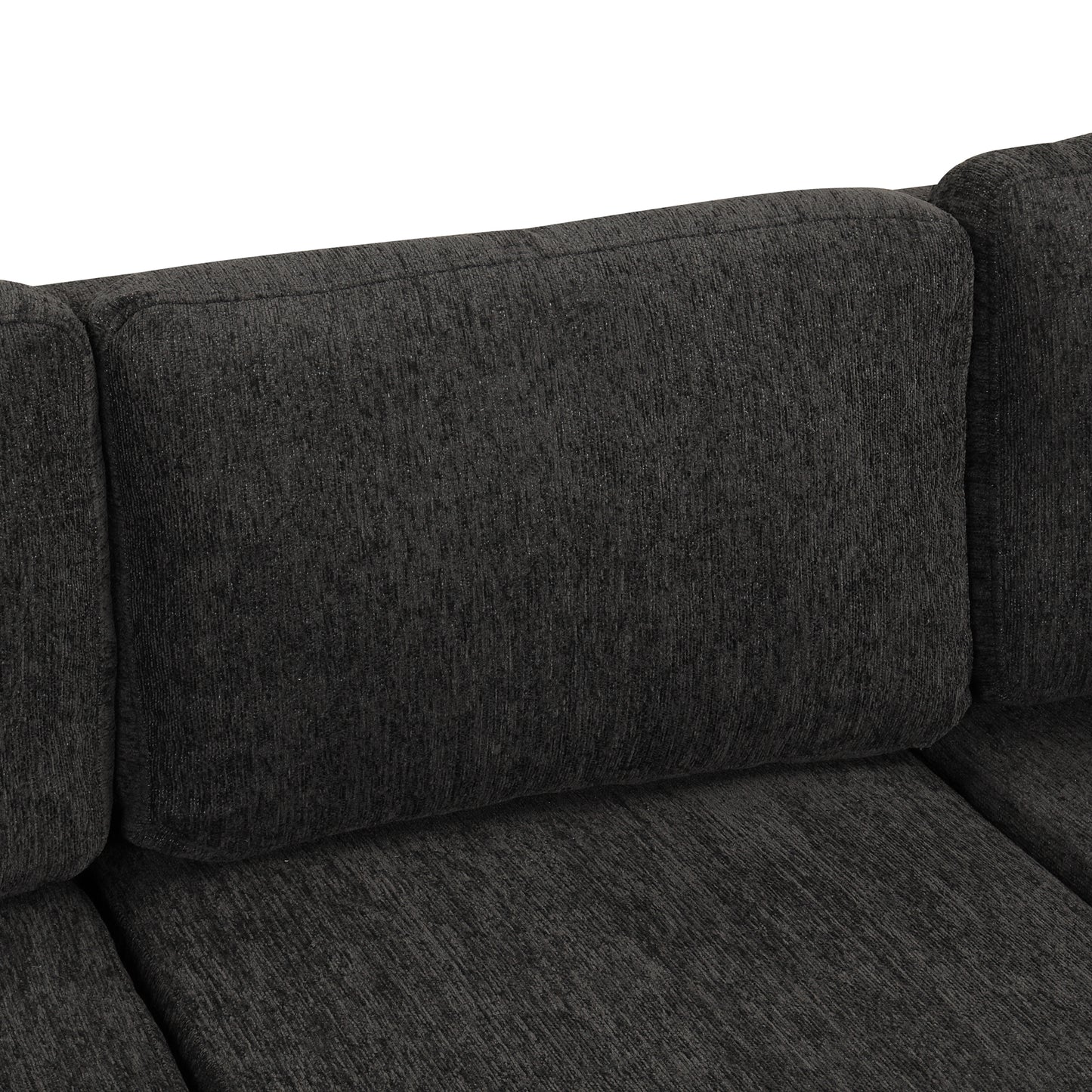 Louie Sectional Sleeper Sofa, Couch with Chaise and Storage - Black