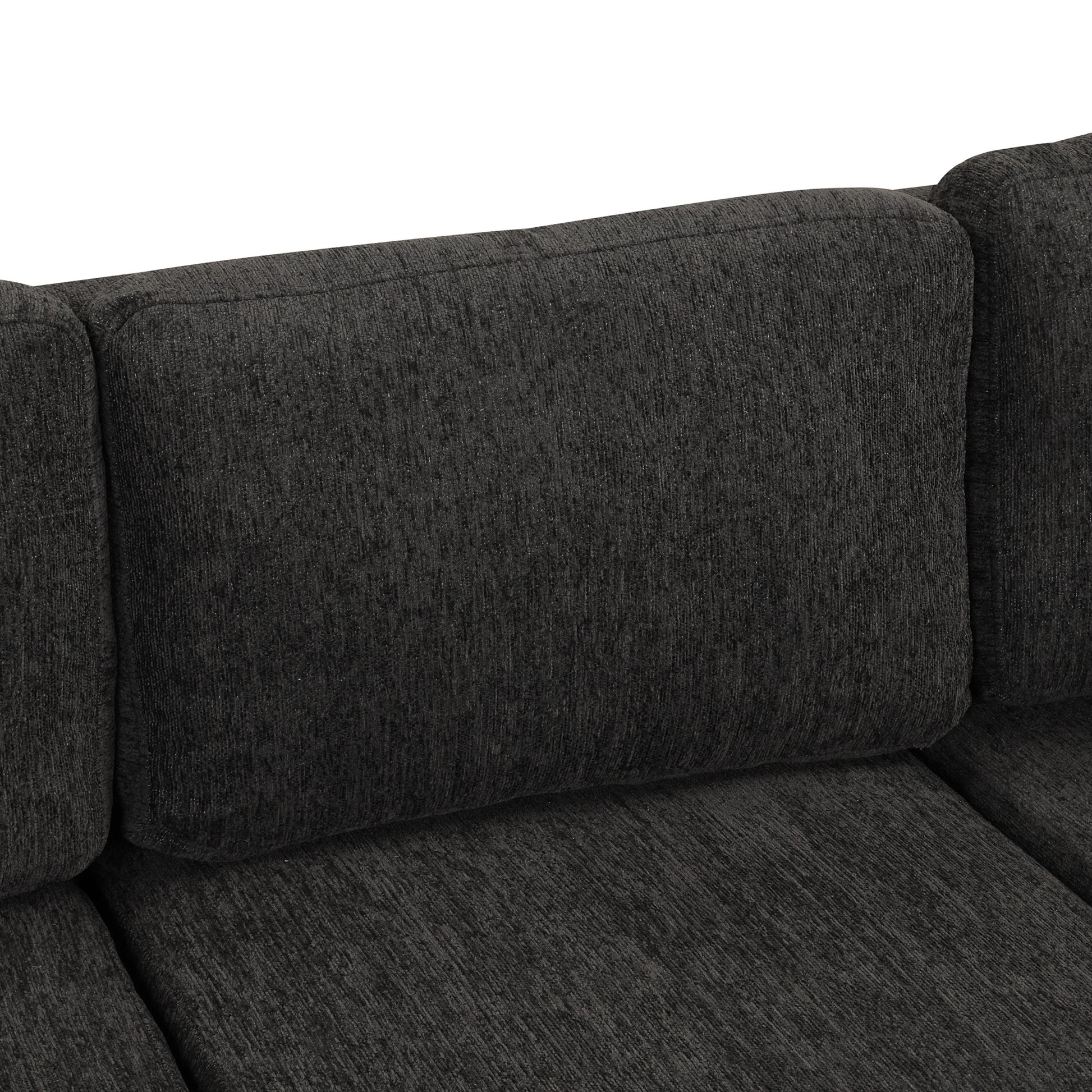 Louie Sectional Sleeper Sofa, Couch with Chaise and Storage - Black