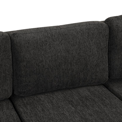 Louie Sectional Sleeper Sofa, Couch with Chaise and Storage - Black