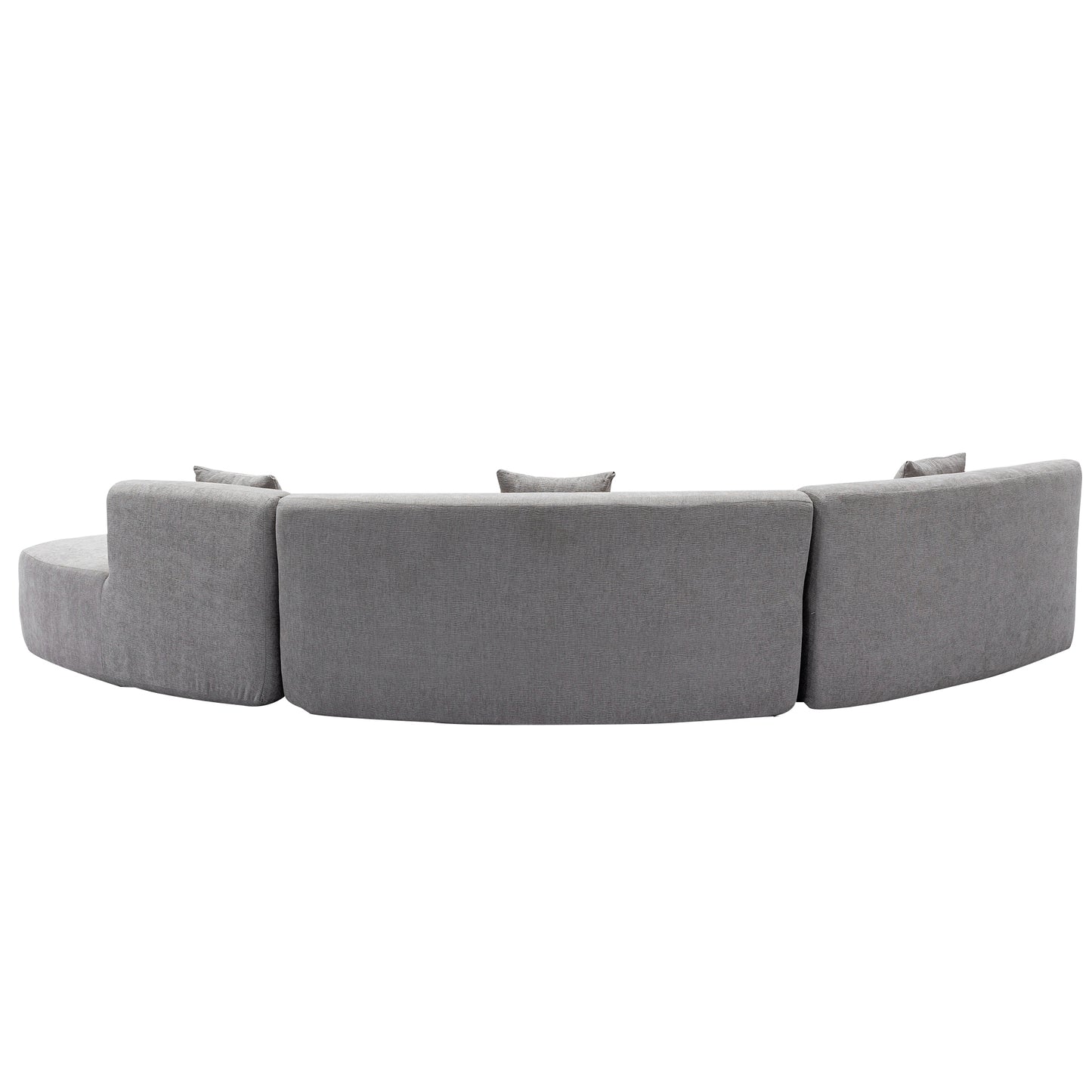Curved Sofa, Modern Large Sectional Couch - Gray