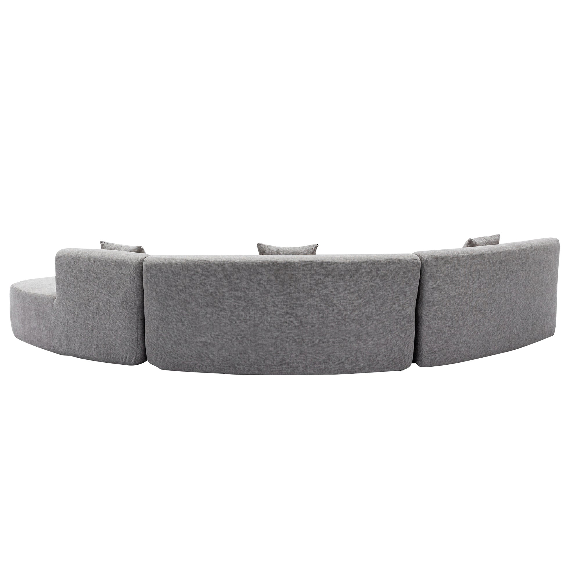 Curved Sofa, Modern Large Sectional Couch - Gray