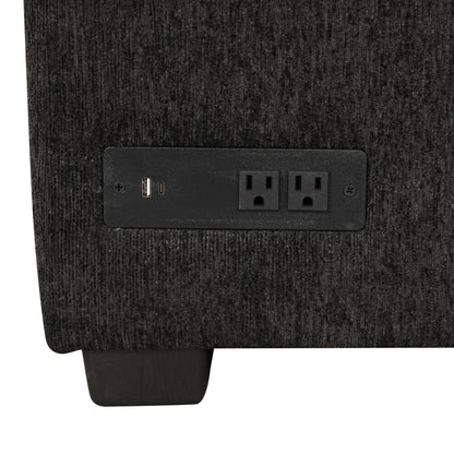 Louie Sectional Sleeper Sofa, Couch with Chaise and Storage - Black