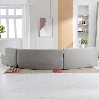 Curved Sofa, Modern Large Sectional Couch - Gray