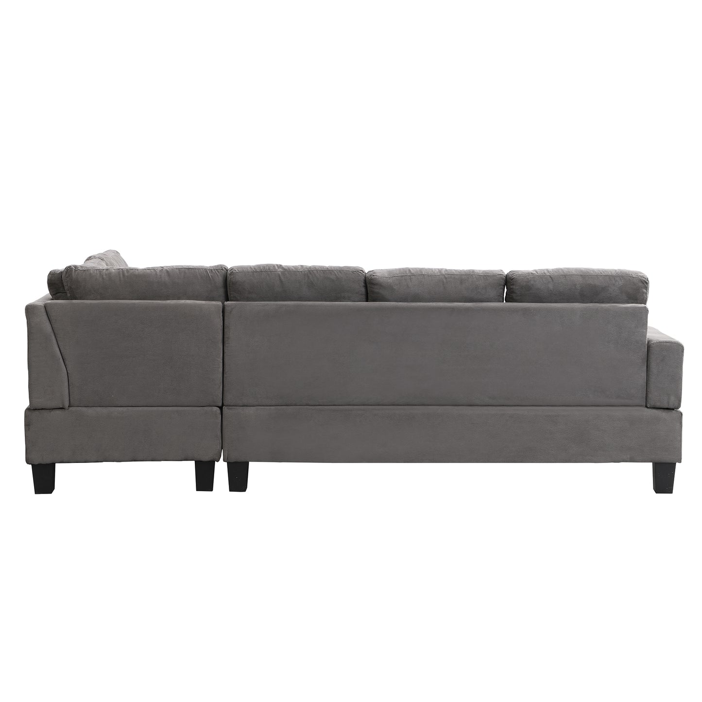 Gray Sectional Couch, Sofa with Chaise and Storage Ottoman