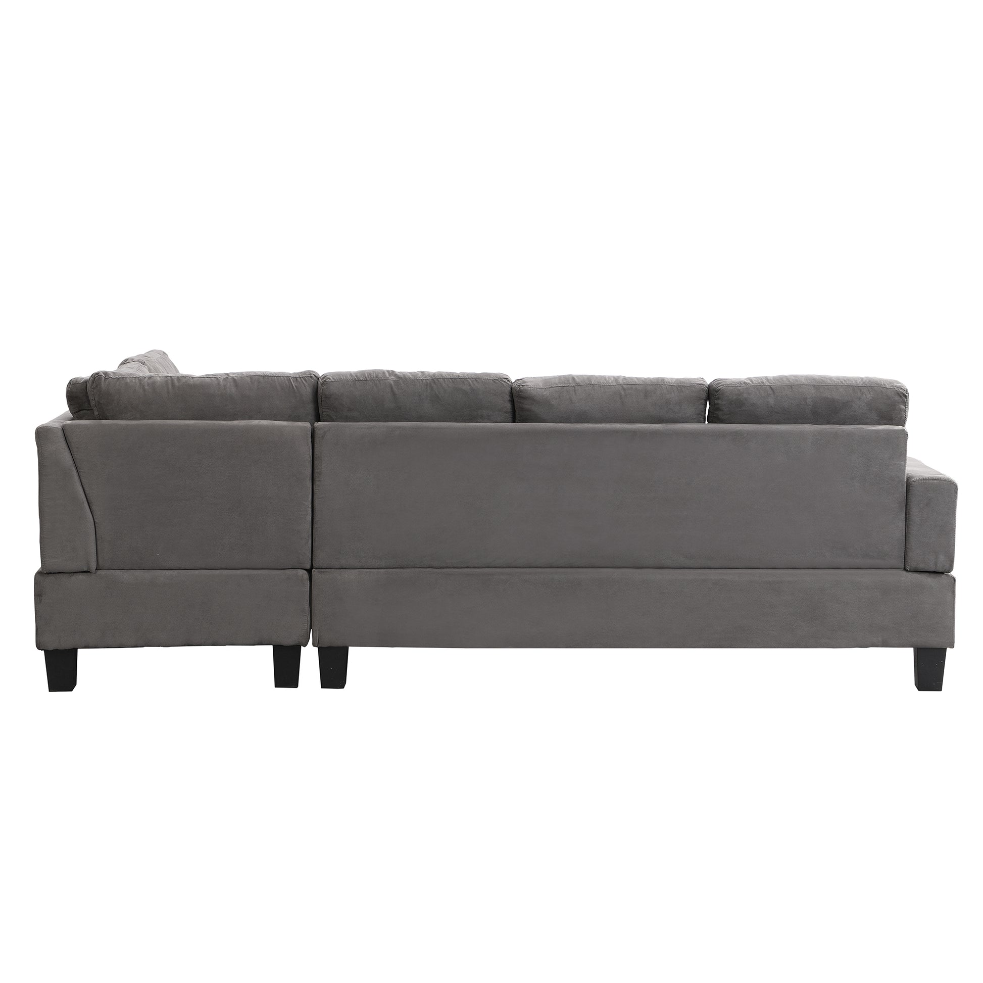 Gray Sectional Couch, Sofa with Chaise and Storage Ottoman