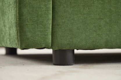 3 Seater Sofa, L Shaped Couch with Ottoman, Beige/Gray/Green