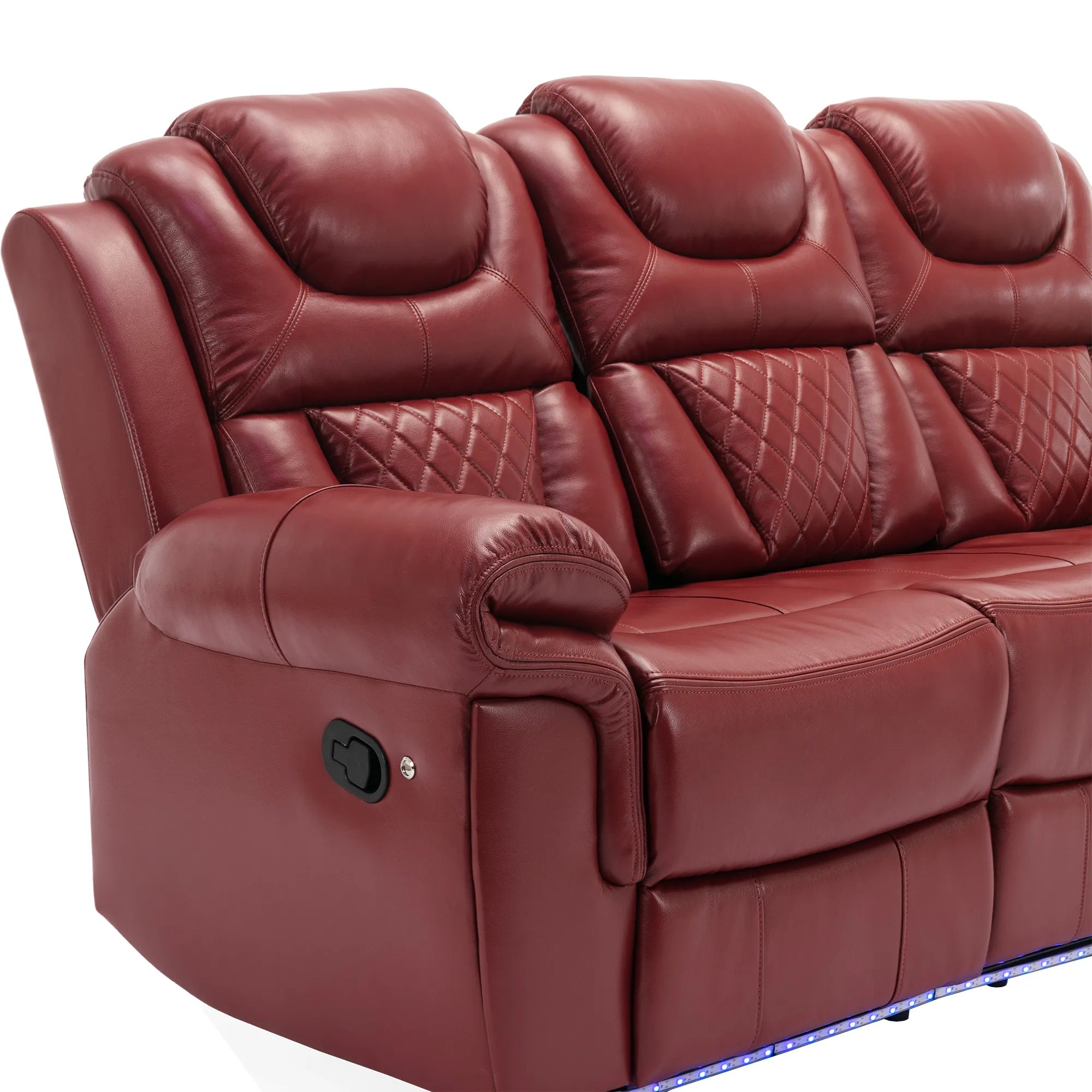 Louie Luxury Recliner Sofa Set, Home Theater Seating with LED Lights