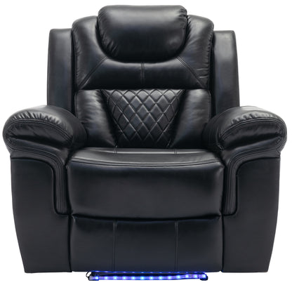 Louie Luxury Recliner Sofa Set, Home Theater Seating with LED Lights