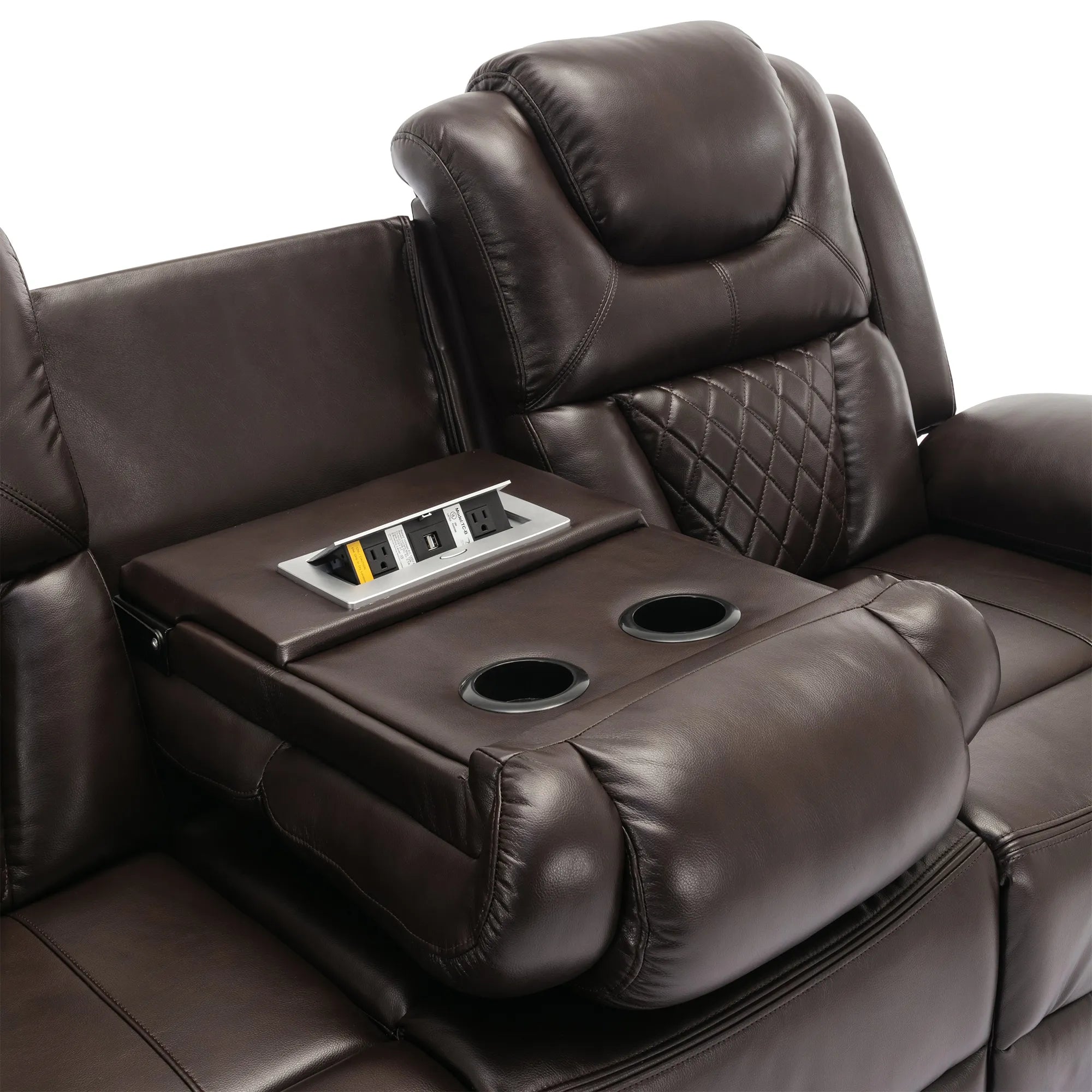 Louie Luxury Recliner Sofa Set, Home Theater Seating with LED Lights