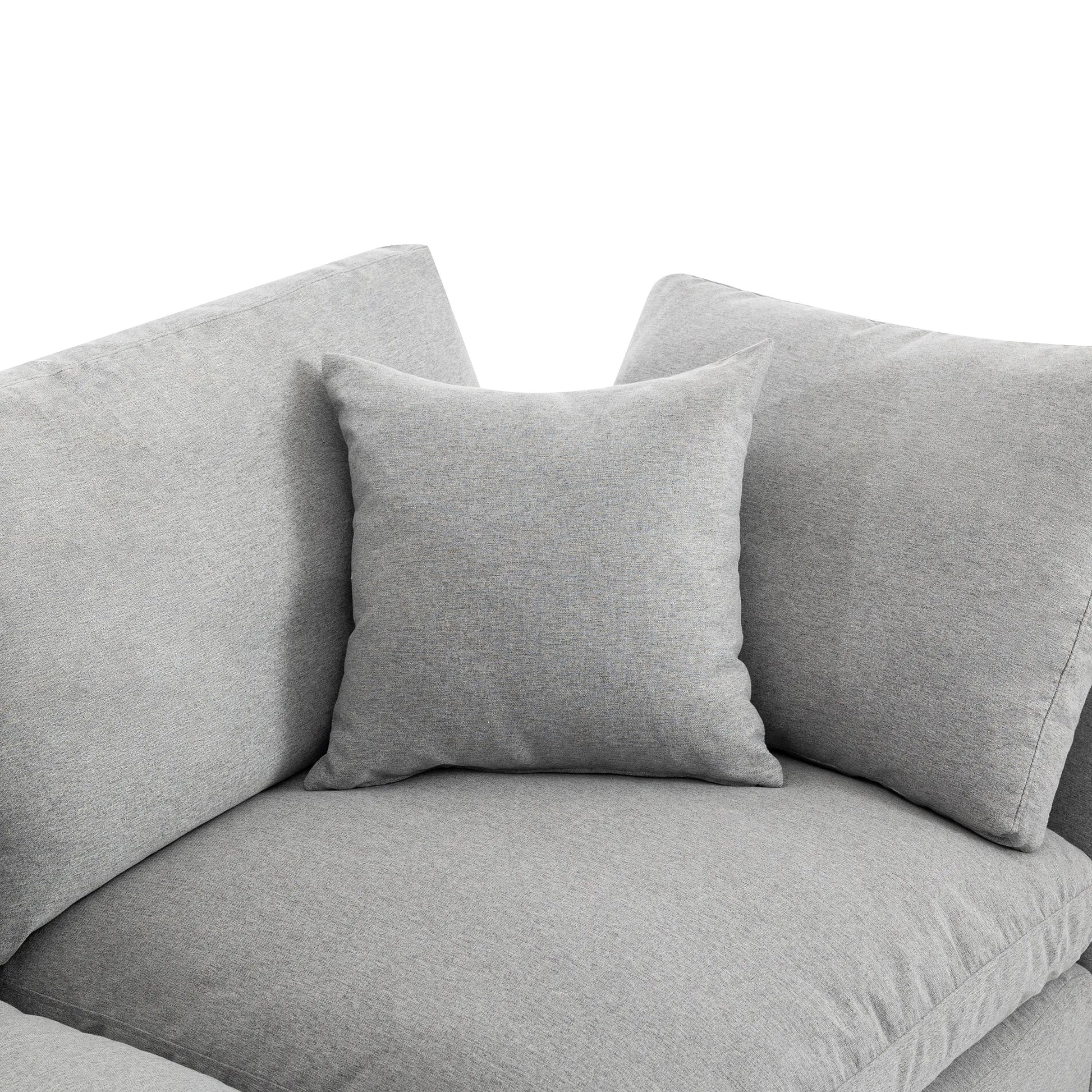 Louie Grey Sectional Couch, Sofa with Ottoman