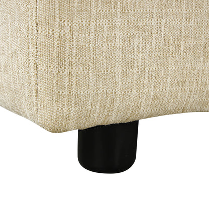 Comfy Sectional Cloud Couch, Chenille Sofa with Ottoman, Beige
