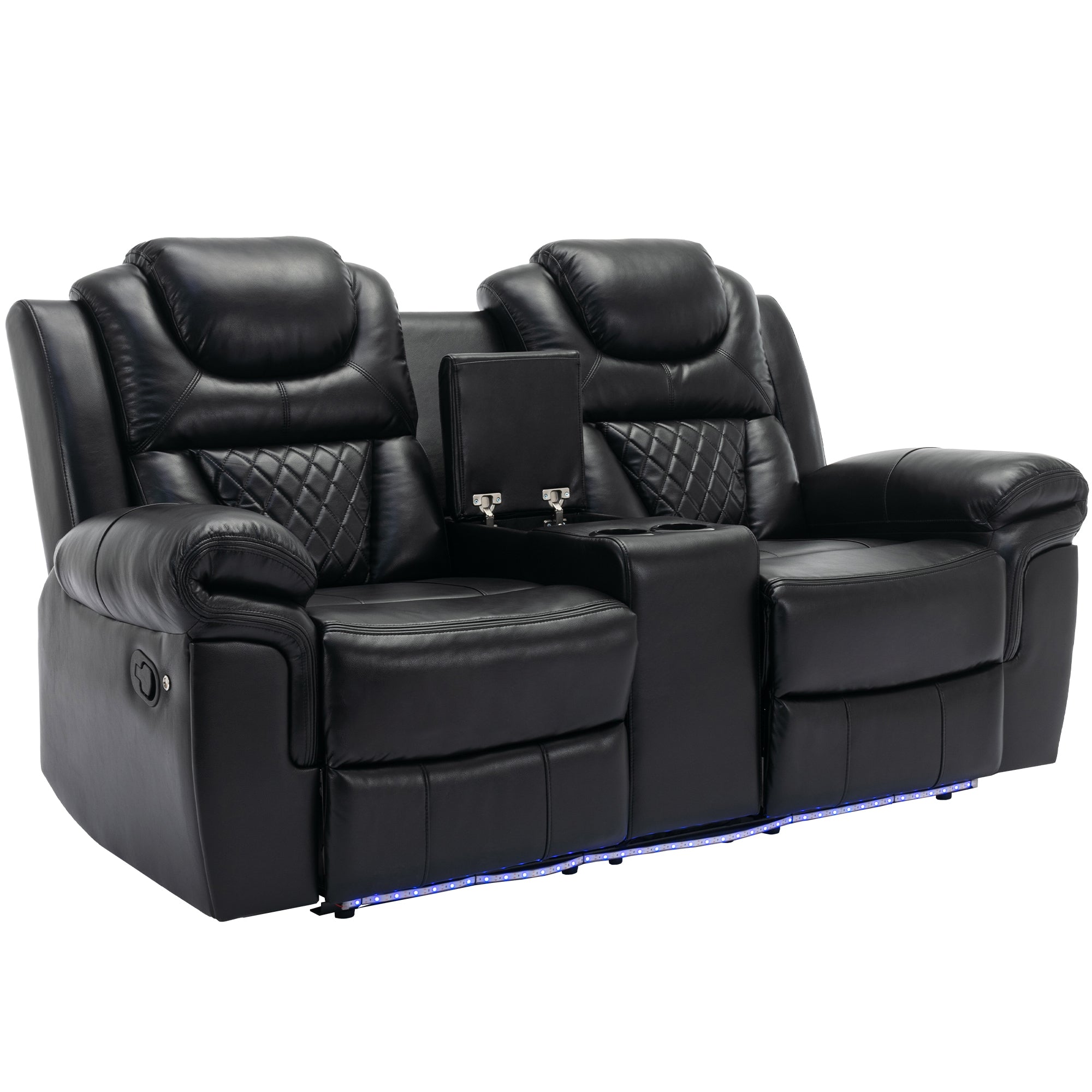 Louie Luxury Recliner Sofa Set, Home Theater Seating with LED Lights