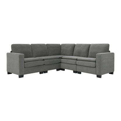 Corner Sectional Sofa, L-Shaped Comfy Couch, Gray