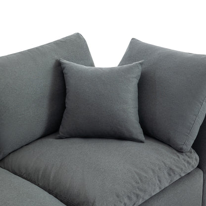 Louie Grey Sectional Couch, Sofa with Ottoman