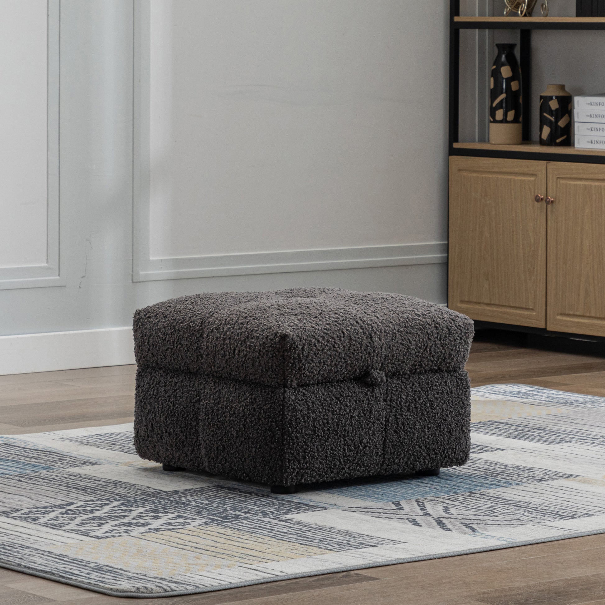 Small Couch, Sectional with Ottoman - Gray