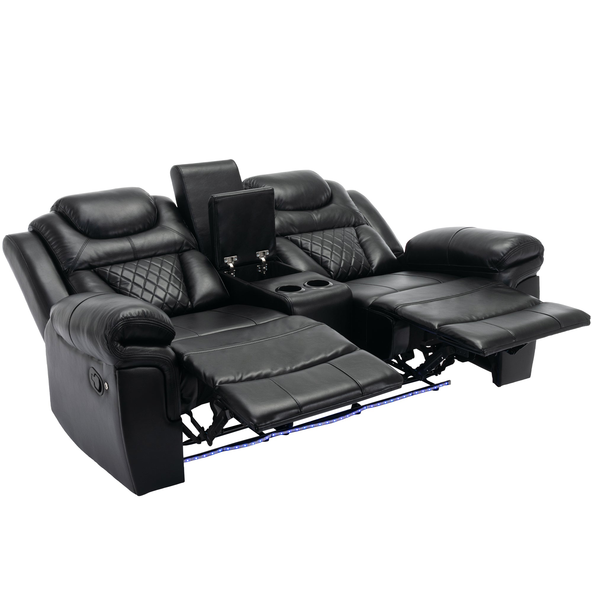 Louie Luxury Recliner Sofa Set, Home Theater Seating with LED Lights