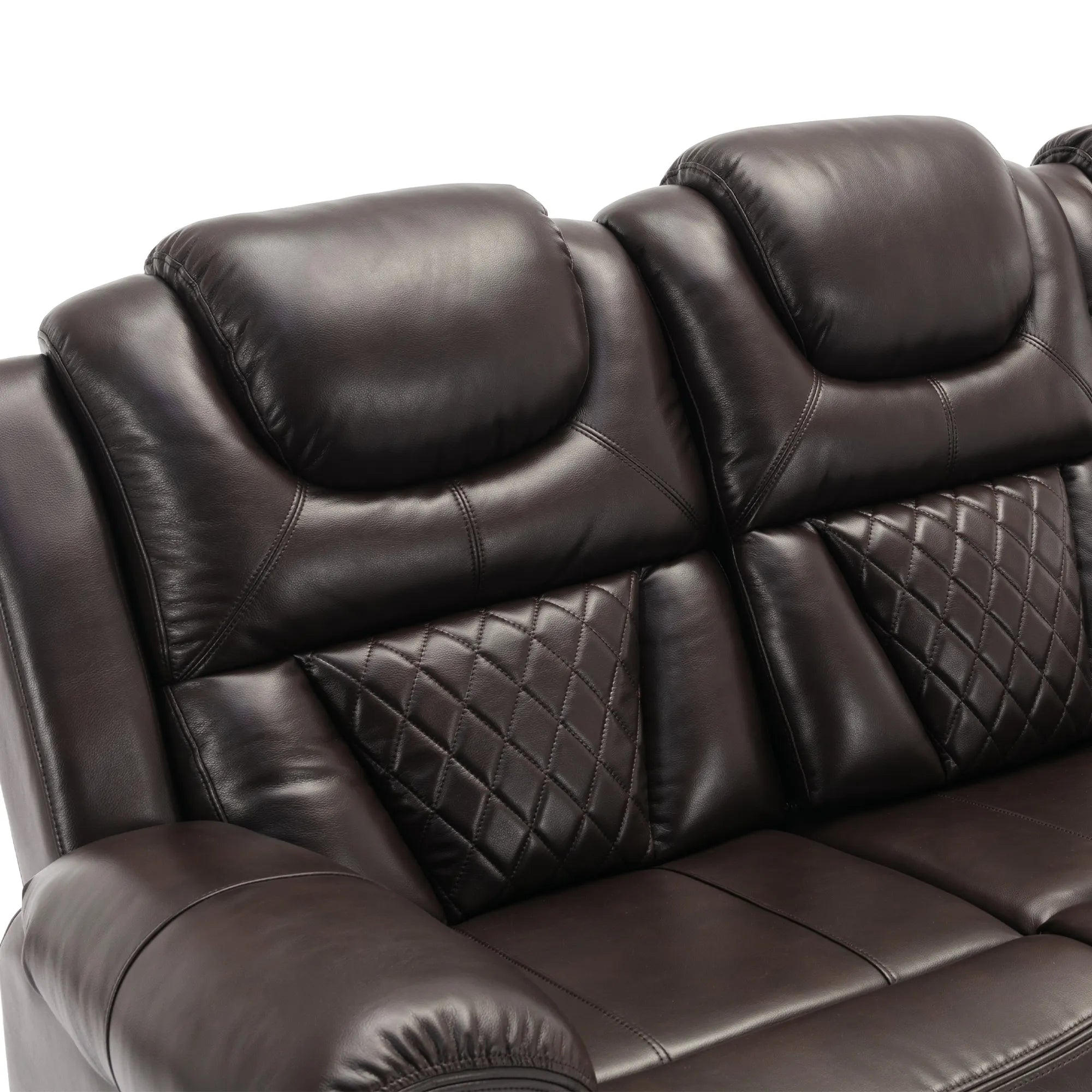 Louie Luxury Recliner Sofa Set, Home Theater Seating with LED Lights