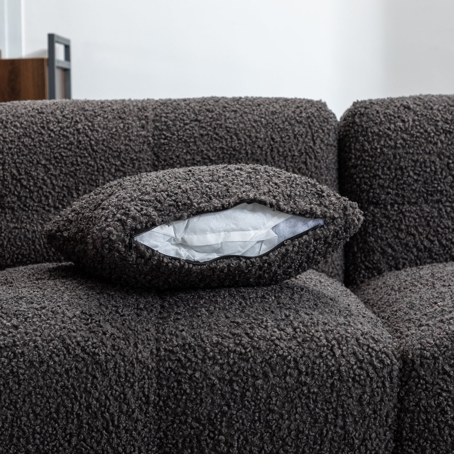 Small Couch, Sectional with Ottoman - Gray
