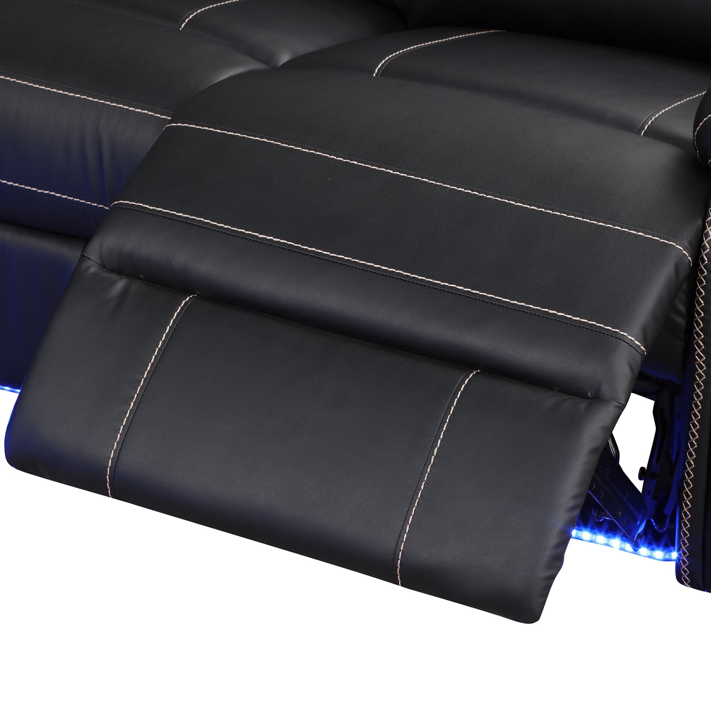 Modern Reclining Sofa, Corner Sectional Couch Recliner, Black