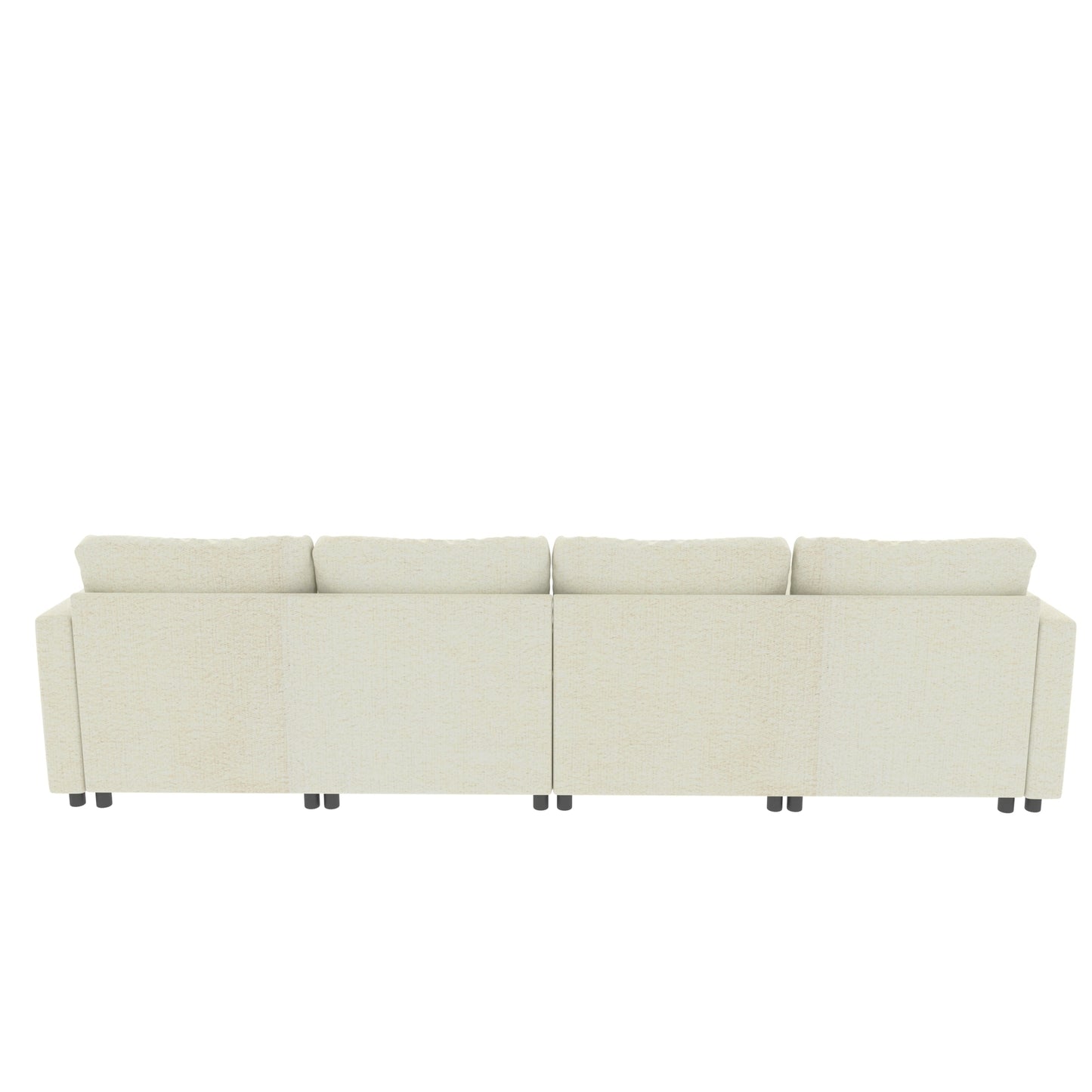 Large Sectional Couch with Storage, Sofa with Chaise- Beige