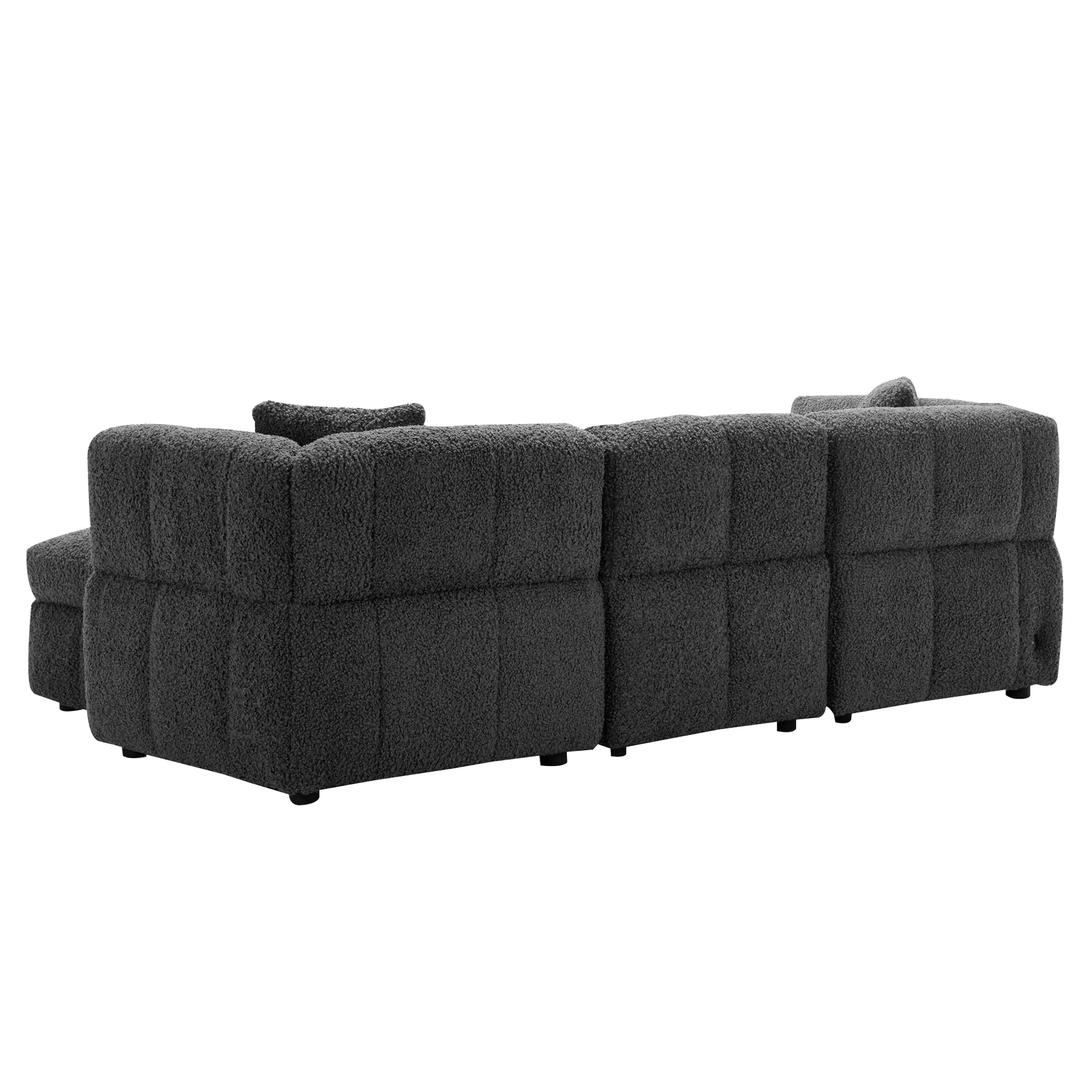 Small Couch, Sectional with Ottoman - Gray