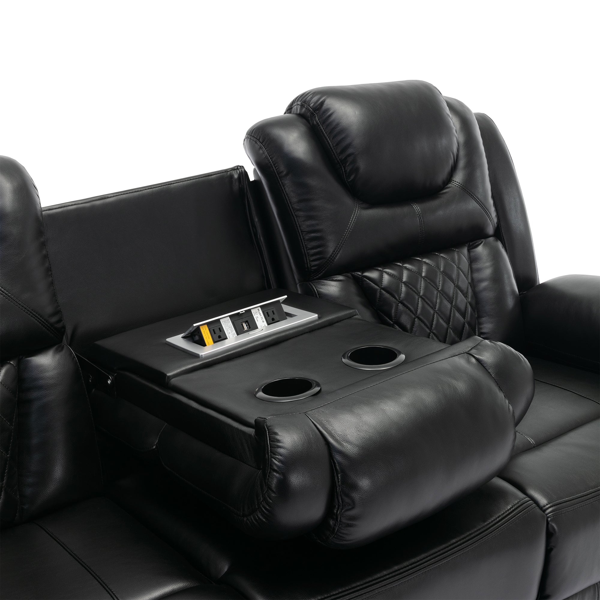 Louie Luxury Recliner Sofa Set, Home Theater Seating with LED Lights